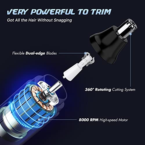 Tifor Ear And Nose Hair Trimmer For Men Rechargeable… (Style1-Black) #TOP3