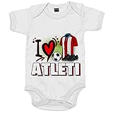 Body bebé para enamorado de su equipo de fútbol del Atleti - Blanco, Talla única 12 meses