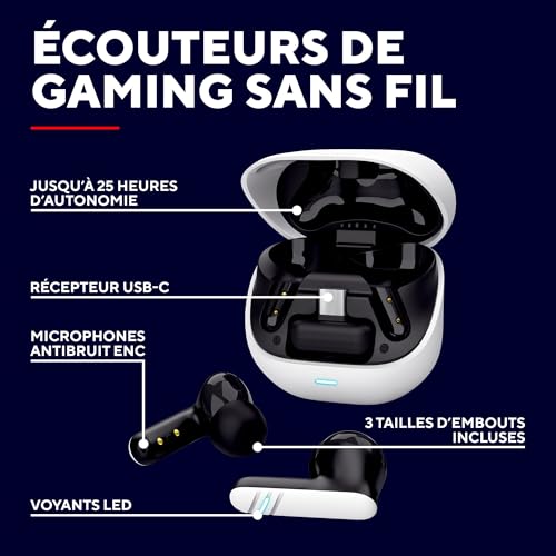 Casque gaming Bluetooth sans fil intra-auriculaire ENC GXTrust 409 - 2