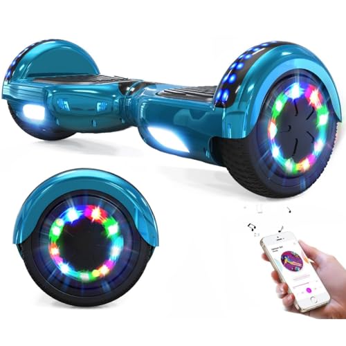 GeekMe - Giropodo de 6,5 pulgadas con bodegas eléctrico autoequilibrado Bluetooth incorporado para niños y adultos