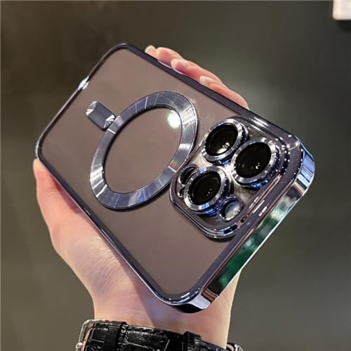 Coque de téléphone magnétique bleu clair pour iPhone 13 Pro Max idéale en voiture et bureau
