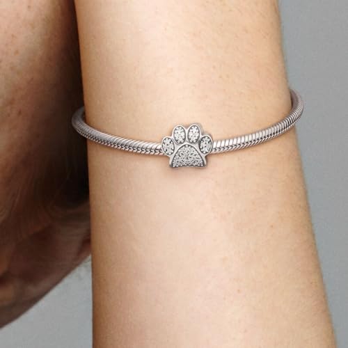 'Pandora's Sparkling Paw Print Charm, Sterling Silver3
