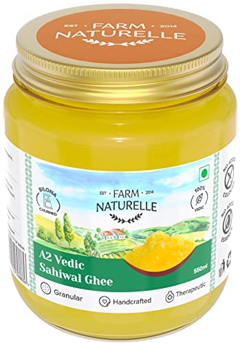 Farm Naturelle-100% Pure Desi Cow Ghee From A2 Milk (500Ml) Glass Bottle #TOP3