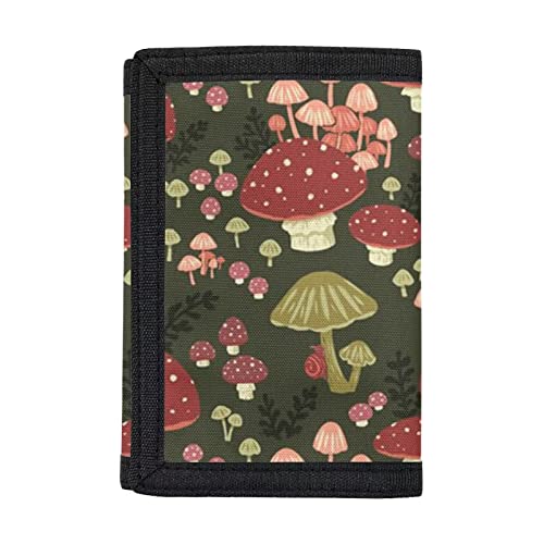 Dolyues Mushroom Purse Kids Small Wallet For Girls Women Tri-Folded Wallet Cash Pocket Card Holder Coin Purse With Id Window Travel Clutch Organizer Money Bag #TOP1