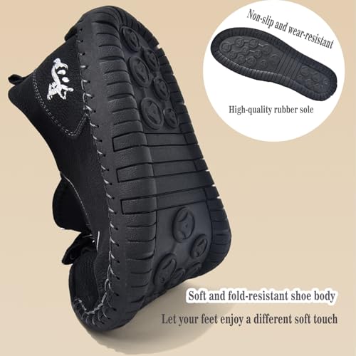 Men's Ergonomic Casual Leather Shoes,Breathable Leather Leisure Shoes,Handmade Casual Loafers,with Adjustable Zipper4