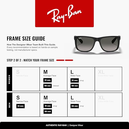 Image of Ray-Ban RB4165 Justin Classic Square Sunglasses for Men for Women