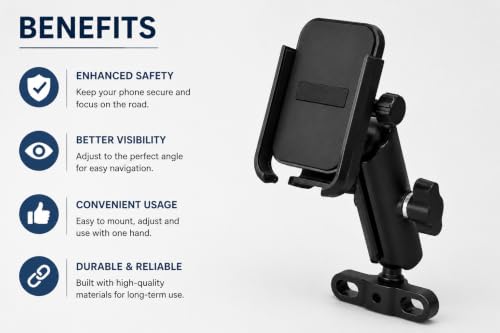 Image of CERLINK Universal Bike & Motorcycle Mobile Holder - 360 Rotatable Phone Mount for Bicycle & E-Bike, Adjustable Handlebar Clamp, Secure Anti-Slip Grip