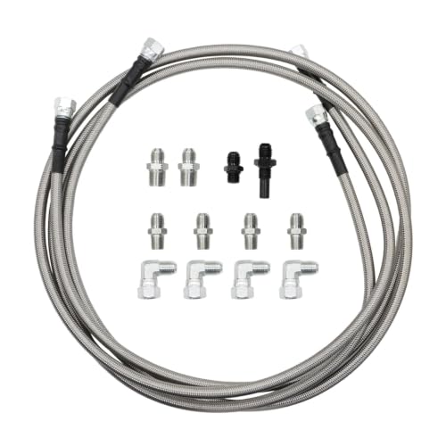 Jecoupoon 6AN 70 Transmission Oil Cooler Hose Line kit Compatible with 4L60E 4L80E TH350 TH400 200-4R 700R4 C5 Stainless Steel Braided PTFE Hose TR6060