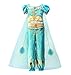 Lito Angels Deguisement Robe de Princesse Jasmine pour Enfants Filles, Aladdin Costume Halloween Vêtements Fete Anniversaire Carnaval avec Cape, Taille 3-4 ans B