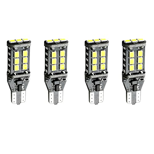 OtpOutopa 912 921 LED Bulb for Backup Light Reverse Lights Brake Lights High Power T15 2835 15-SMD Chipsets Canbus Error Free T15 906 922 915 W16W Bulbs DC 12V (White,4PCS)
