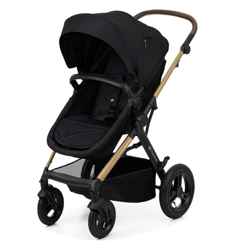 Kinderkraft MOOV2 Trio passeggino neonati 3 in 1 fino 26 kg, con Ovetto I-SIZE 40-75 cm, Carrozzina reversibile fronte mamma e strada, Schienale regolabile, Ruote gonfiabili, Nero - 4