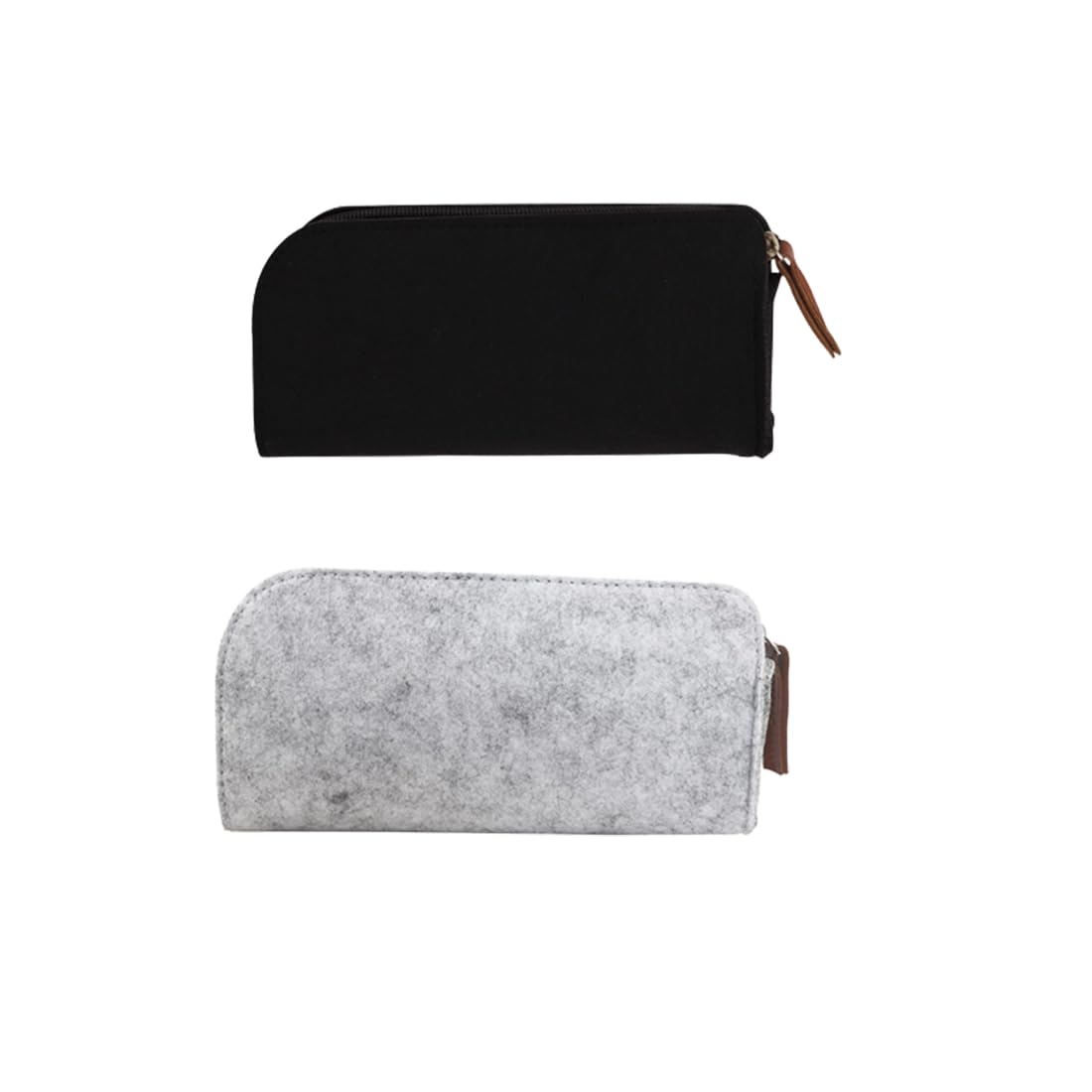 TSUWNO 2Pcs Estuche Escolar de Fieltro Bolsa de Lápiz Multifuncional para Estilográficas Estuche de Lápices Bolígrafos Lápices Plumas Marcadores y Otros Útiles Escolares（Gris Oscuro y Gris Claro）