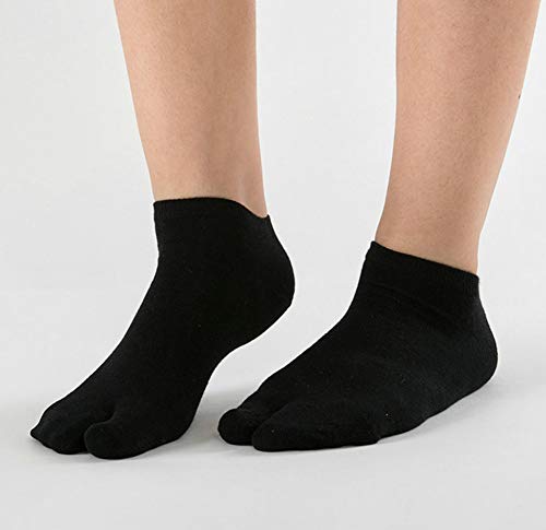 Women's Solid 2 Toe Flip Flop Tabi Socks Geta Ankle Cotton 5/6 Pairs