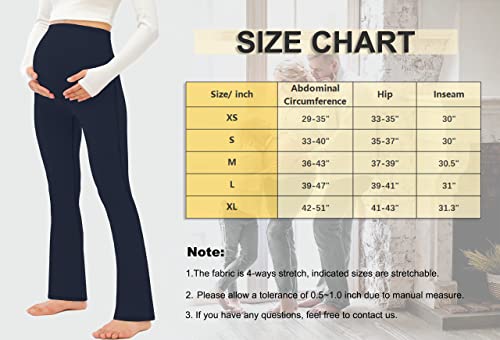 Joyspels Maternity Pants With Pockets, Womens Pregnancy Flare Maternity Leggings, High Waisted Maternity Workout Yoga Dress Pants For Work Casual (Navy, M) #TOP6