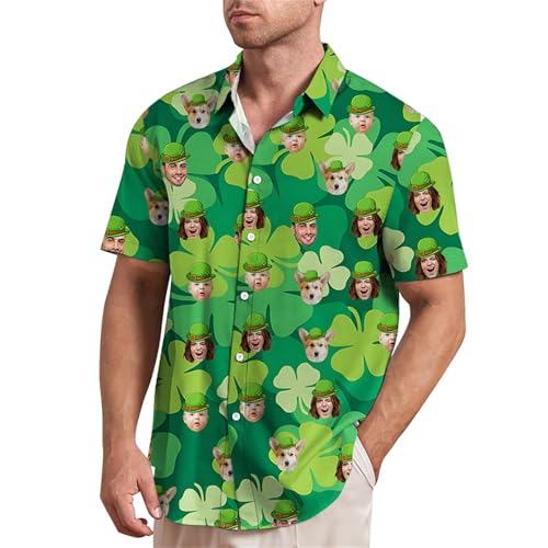 Camisa de franela para hombre con estampado 3D de moda, con capucha y cuello de cremallera de un cuarto, informal, festiva, divertida, para trabajo, color verde, para hombres y adultos, D, XL