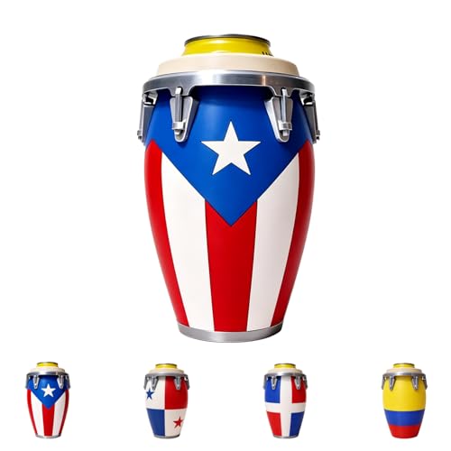 Conga Style Can Holder, 3D Printed Conga Can Holder, Puerto Rican Flag Conga Style 3D Printed 12oz Can Holder, Portable Beverage Carrier, Novelty Drink Holder, Boricua Caribbean Gift (A, 12OZ)