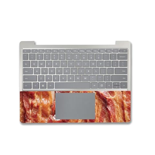 Image of MightySkins Carbon Fiber Skin Compatible with Microsoft Surface Laptop Go 3 (2023) Full Wrap Kit - Crispy Bacon | Protective, Durable Textured Carbon Fiber Finish | Made in The USA