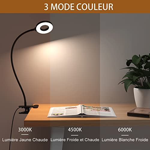 Lampe de bureau à pince LED dimmable flexible iZELL