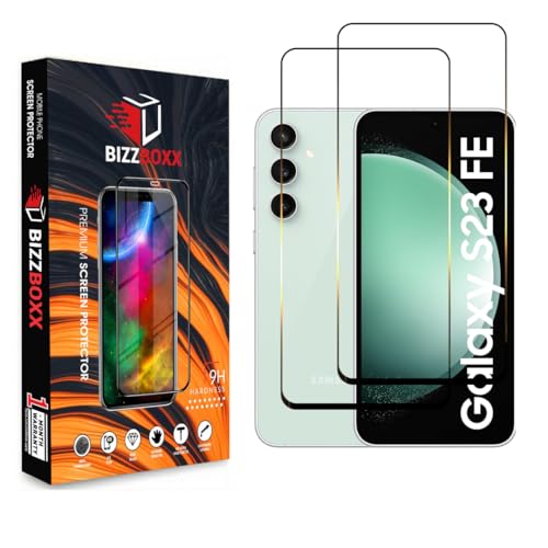 Image of Premium Screen Protector Compatible With | Samsung Galaxy S23 FE 5G | Anti Static | Full Screen Coverage-Edge to Edge | 9H Hardness | With Easy Installation Kit (Pack of 2)