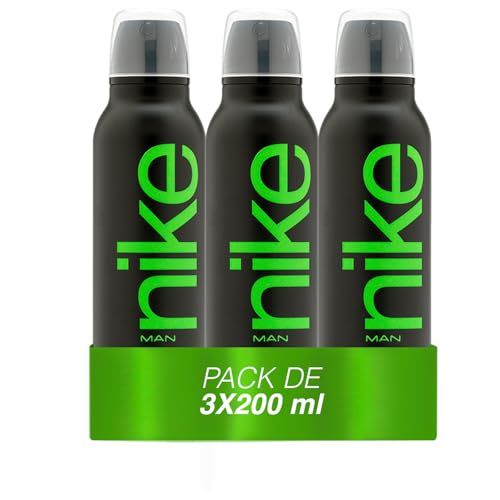 NIKE - Ultra Green Pack de 3 x 200 ml, Desodorante Hombre Spray, Desodorante Antimanchas para Todo Tipo de Piel, 0% Sales de Aluminio, de Larga Duración, Fragancia Amaderada Oriental