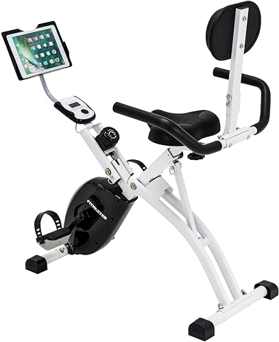 CUDOEEAI Quiet Foldable Recumbent Exercise Bike - 8-Level Magnetic Resistance,