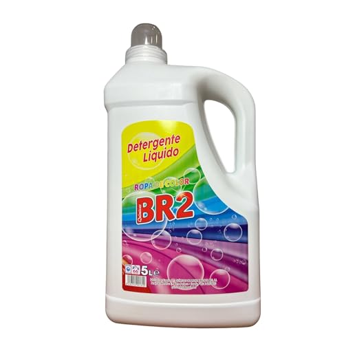Detergente BR2 Gel-Liquido Ropa de Color 66 Lavados garrafa 5 litros, Color, Jabon Cuidado Extra del Color, Limpieza Mejorada con la Tecnologia de limpieza