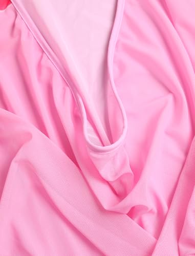 Image of ZAFUL Womens Swimsuit Cover Up Dress Draped Neck Tie Waist Coverup Bathing Suit Mesh Swim Beach Dress