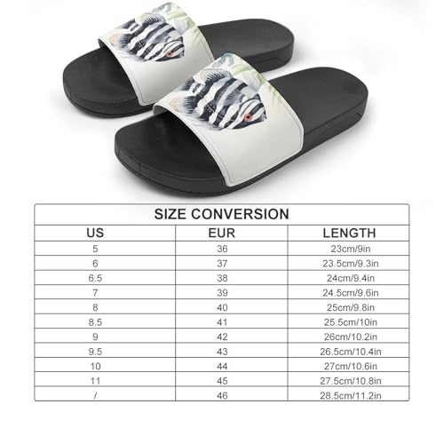 Black And White Striped Fish House Sandals Non-Slip Bathroom Slippers Beach Summer Shoes for Men Women2