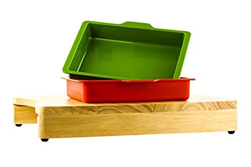 High End Kitchen Cutting Board or Chopping Board w/2 Colour Coding Pull Out Drawers By Imperial Home - Image 3