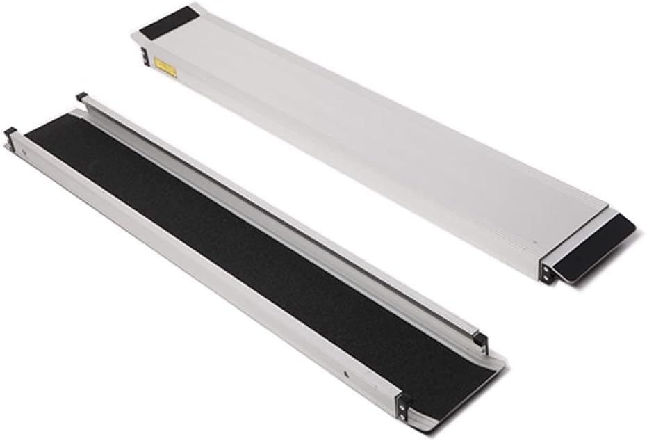 4ft-7ft Adjustable Aluminum Wheelchair Ramp,600lbs Capacity,Portable Telescoping Non-Skid Surface Wheelchair Ramp for Home, Stairs, Steps