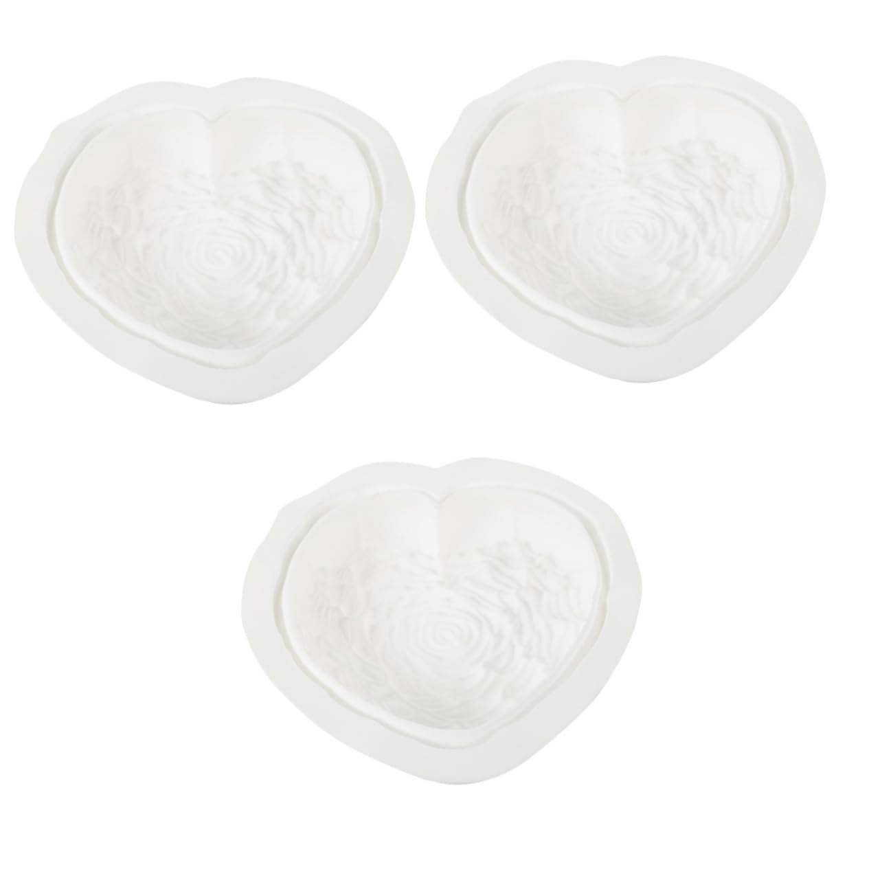 3 Pièces Moule à Gâteau Silicone Forme de Cœur Accessoire pour Gâteaux Biscuits pour Célébrations Diy Famille