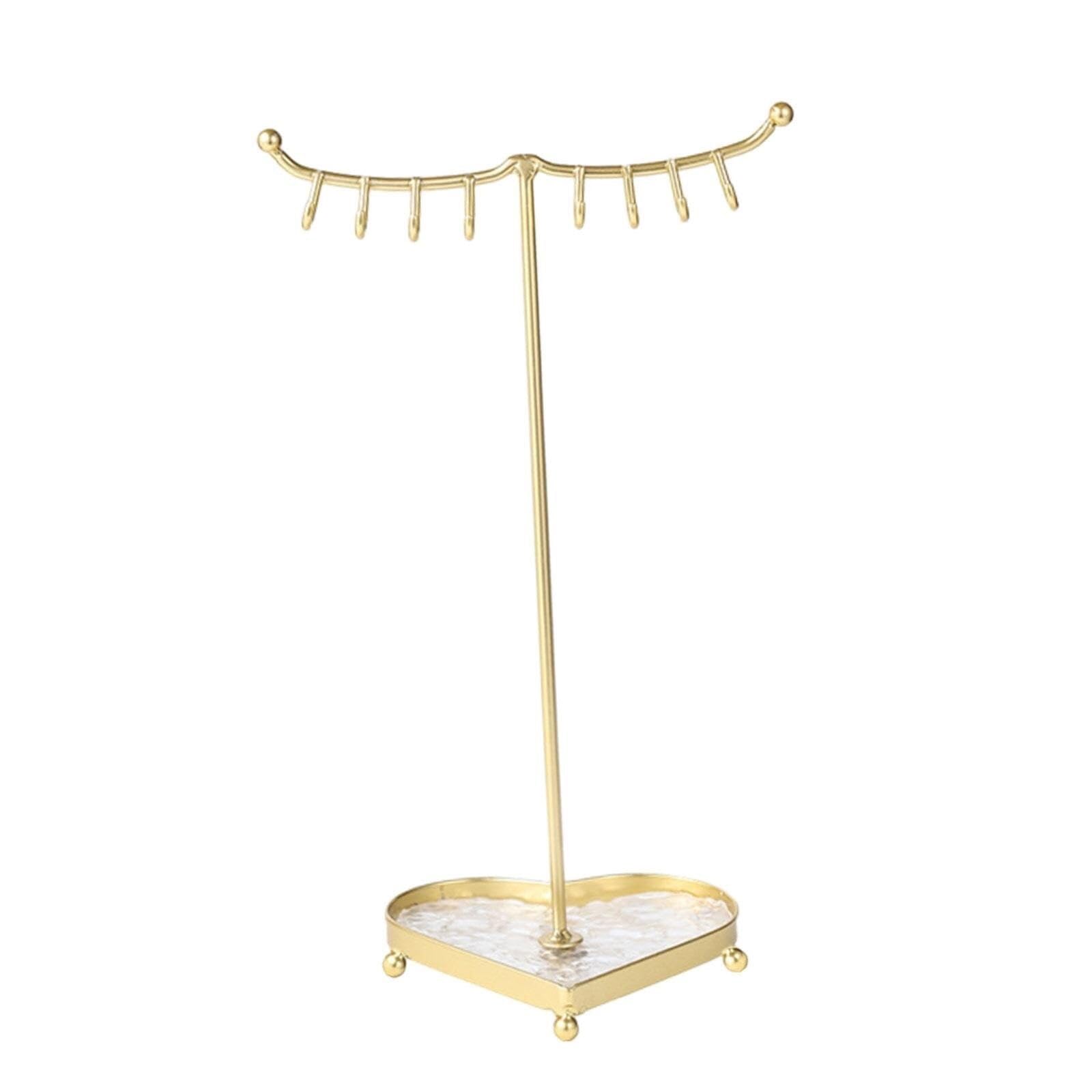 CVdrtyED Vanity Jewellery Stand Display Jewelry Organizer Stand Display Earrings Hanging Tower Photography Props(Gold)
