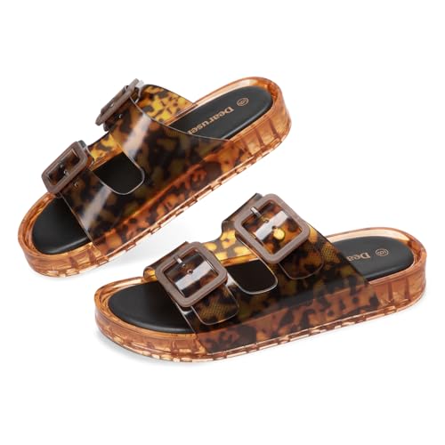 Dearuser Pool Slides for Women Non-Slip Beach Leopard Sandals Size 8 by Dearuser - Used condition - Image 6