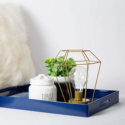 Truu Design Blue Decorative Indigo Serving Tray Set, Set of 3, 18.5 x 13.5 inches - Thumbnail 7