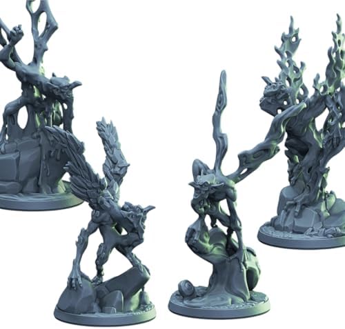 Mephit Elemental Collectible Figurines Set - Unique Fantasy Miniatures for Shelf Display and Desk Decor - 3D Printed in Canada image 4
