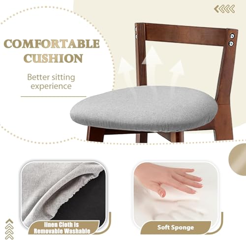 LIODUX Barstools Set of 2, Modern Simple High Bar Stools, Nordic Home Counter Bar with Backrest, Solid Wood Nordic Bar Chairs for Home (Brown, Seat Height 61 CM)