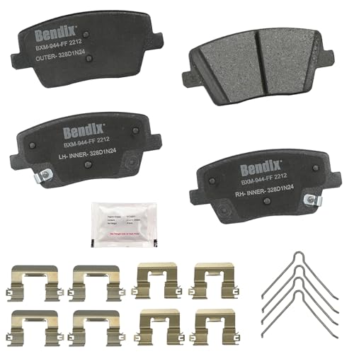Bendix Priority1 CFM2212 Semi-Metallic Rear Brake Pads for Hyundai Elantra N 2025-2023, Kona N 2023-2022, Veloster N 2022-2019