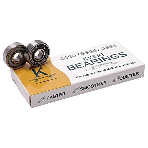 Premium Skateboard Bearings, Pro-Longboard Bearings, High-Speed 608rs-Ball Skate bearing ABEC – for Skateboard, Quad Skate, Inline Rollerblades, Scooters Wheels and Spinners (Pack of 8) (Black) Cover