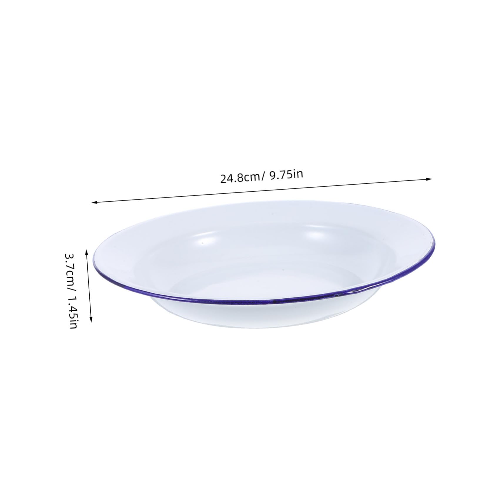 Ipetboom Plato Esmaltado Redondo 24cm Vintage para Aperitivos, 5 Piezas