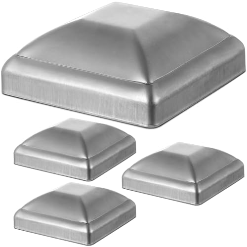 MorningRo 4 Pcs 3x3 Galvanized Post Caps