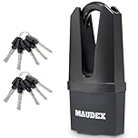 Maudex® MDE60 Heavy Duty Padlock with 10 Keys - [Anti Drill, Anti Pick Cylinder] - [Closed Shackle] - Outdoor Padlock for Shed, Gate, Garage, Container