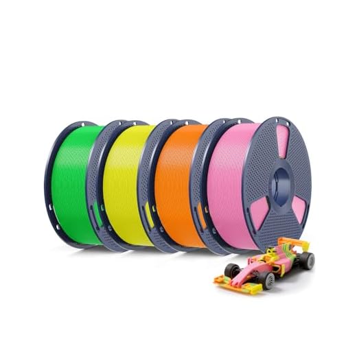 SUNLU 4KG Upgrade PLA+2.0 3D Printer Filament Bundle, PLA Plus 2.0 Filament 1.75mm, High Speed Printing, Stronger Than PLA+ Filament, 1KG per Spool, 4 Packs, Pink+Orange+Yellow+Green