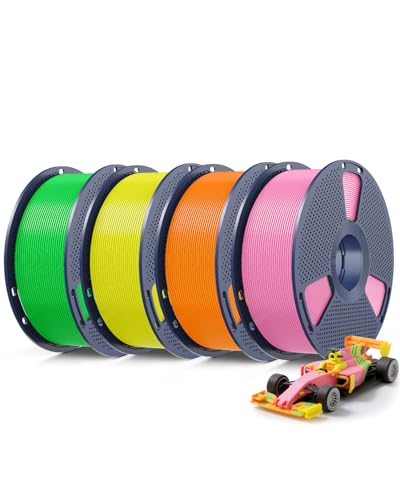 Image of SUNLU 4KG Upgrade PLA+2.0 3D Printer Filament Bundle, PLA Plus 2.0 Filament 1.75mm, High Speed Printing, Stronger Than PLA+ Filament, 1KG per Spool, 4 Packs, Pink+Orange+Yellow+Green