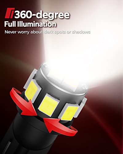 Torchbeam 194 Led Light Bulb, 10Pc T10 168 6000K 5Smd 2825 Led Replacement Bulbs For Car Dome Map Door Courtesy License Plate Lights (Pack Of 10) #TOP2