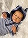 Anano 19 Inch Realistic Silicone Reborn Baby Dolls Black Boy Toddler Mixed Race African American Boy Reborn Doll Gift Biracial Baby Doll with Soft Hair for Kids 3+