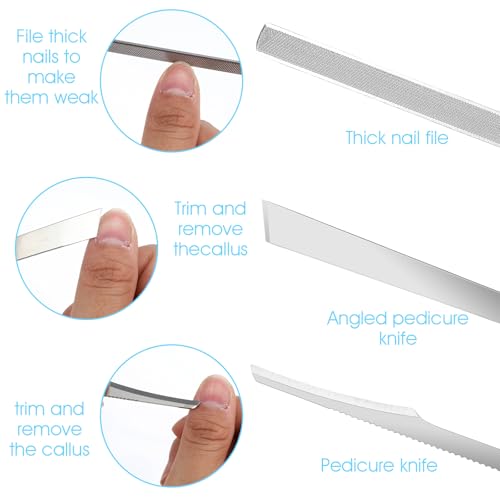 Wanmu Kit de remoção de unhas encravadas com 7 peças, lixa de unha encravada cirúrgica profissional