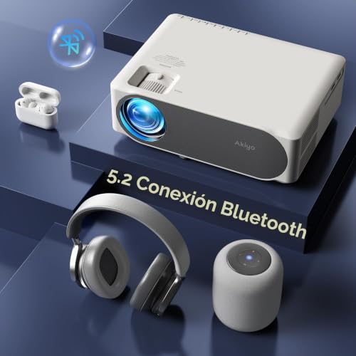 Proyector 4K AKIYO O8 Full HD 1080P con 20000 lúmenes y WiFi6 3