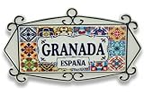Imán de Granada para Nevera | Recuerdo de España Decorativo | Diseño Azulejo Andaluz | Souvenir de Viaje Estilo Cerámica | Regalo Original para Amantes de Andalucía