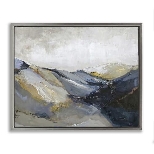 'Abstract Mountain Peaks Landscape'| Floating Frame Canvas Art