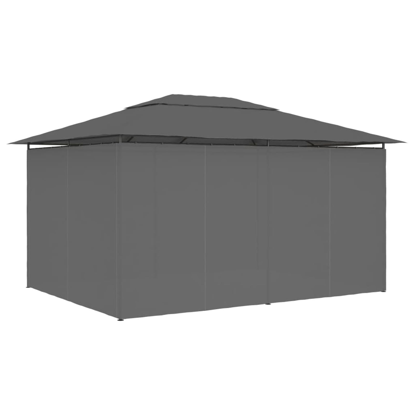 Gartenpavillon mit Vorhängen, Pop-Up Partyzelt, Festzelt, Pavillon, Garden Decoration, Canopy Tent, Lagerzelt, Pavillon, 4 x 3 m Anthrazit